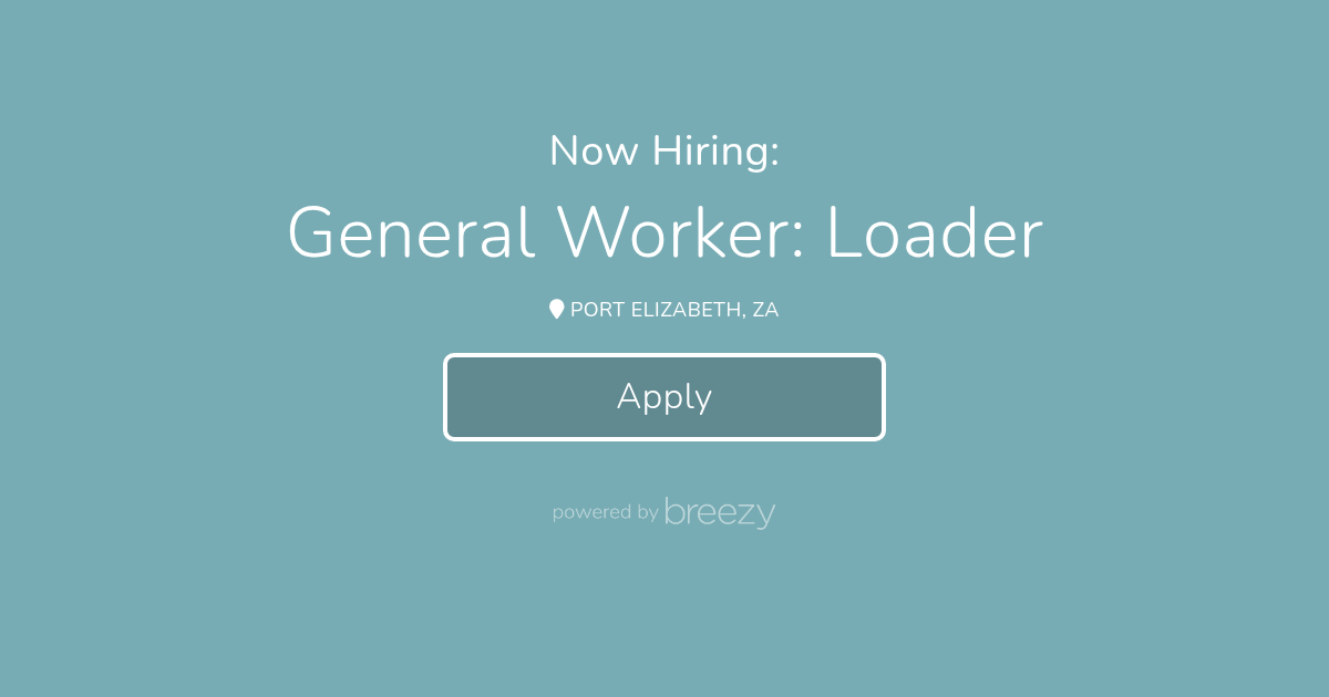 Premier FMCG General Worker: Loader Vacancy 2026 Premier FMCG General Worker